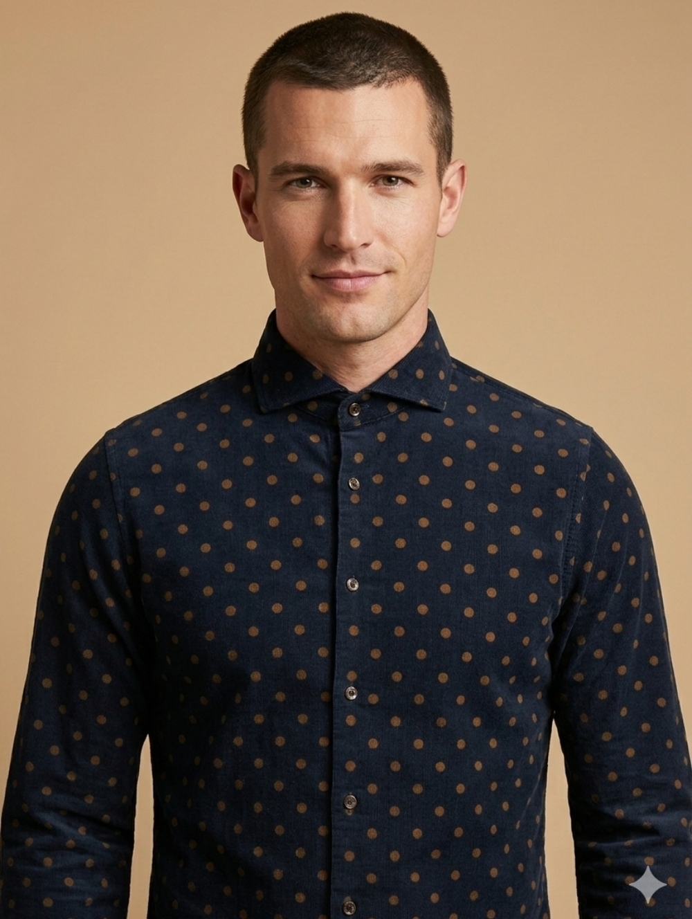 STENSTRÖMS SWEDEN NAVY POLKA DOT BUTTON-UP SHIRT – PREMIUM EUROPEAN DESIGN